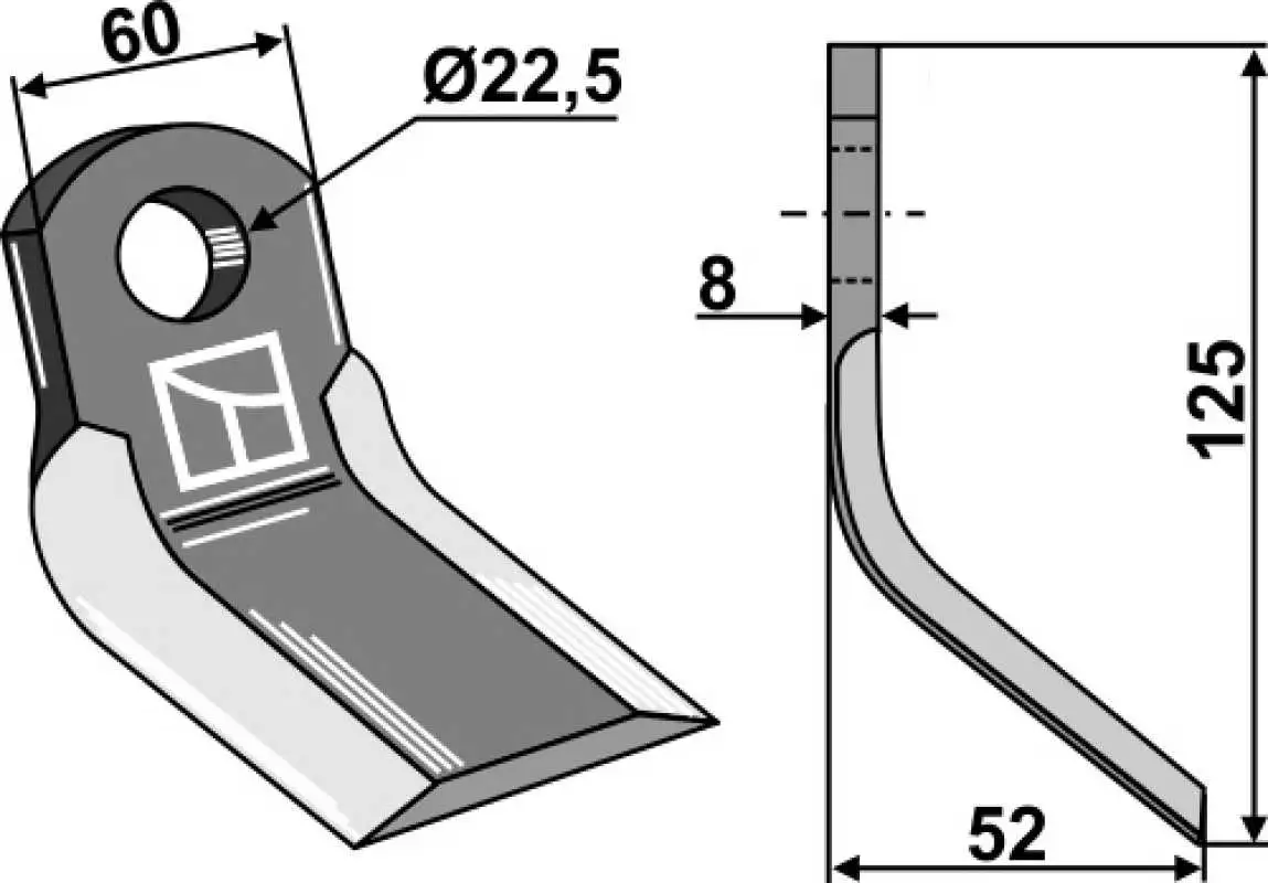 Y-Messer 125x60mm